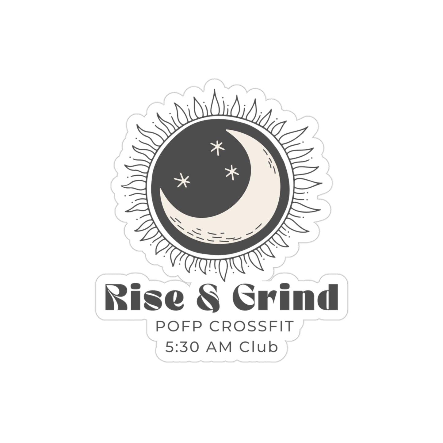 Rise & Grind Transparent Stickers, Die-Cut, 1pc