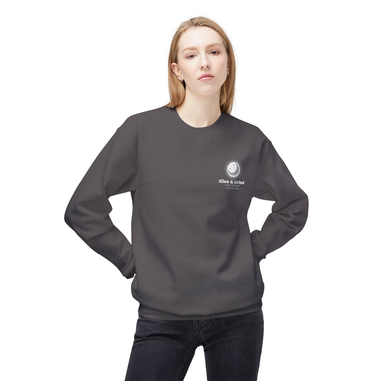 Rise & Grind Unisex Midweight Softstyle Fleece Crewneck Sweatshirt