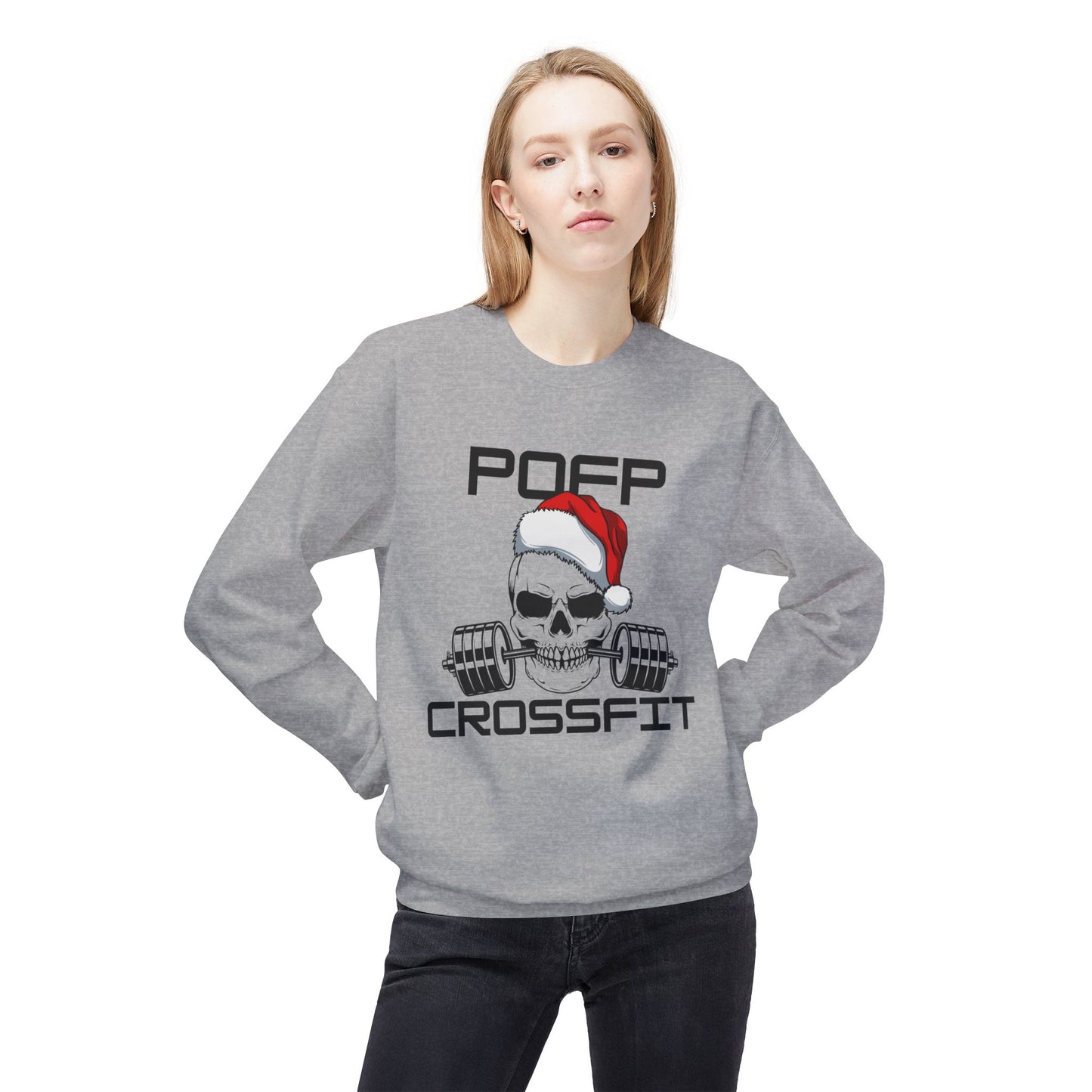 Santa Skull Unisex Midweight Softstyle Fleece Crewneck Sweatshirt