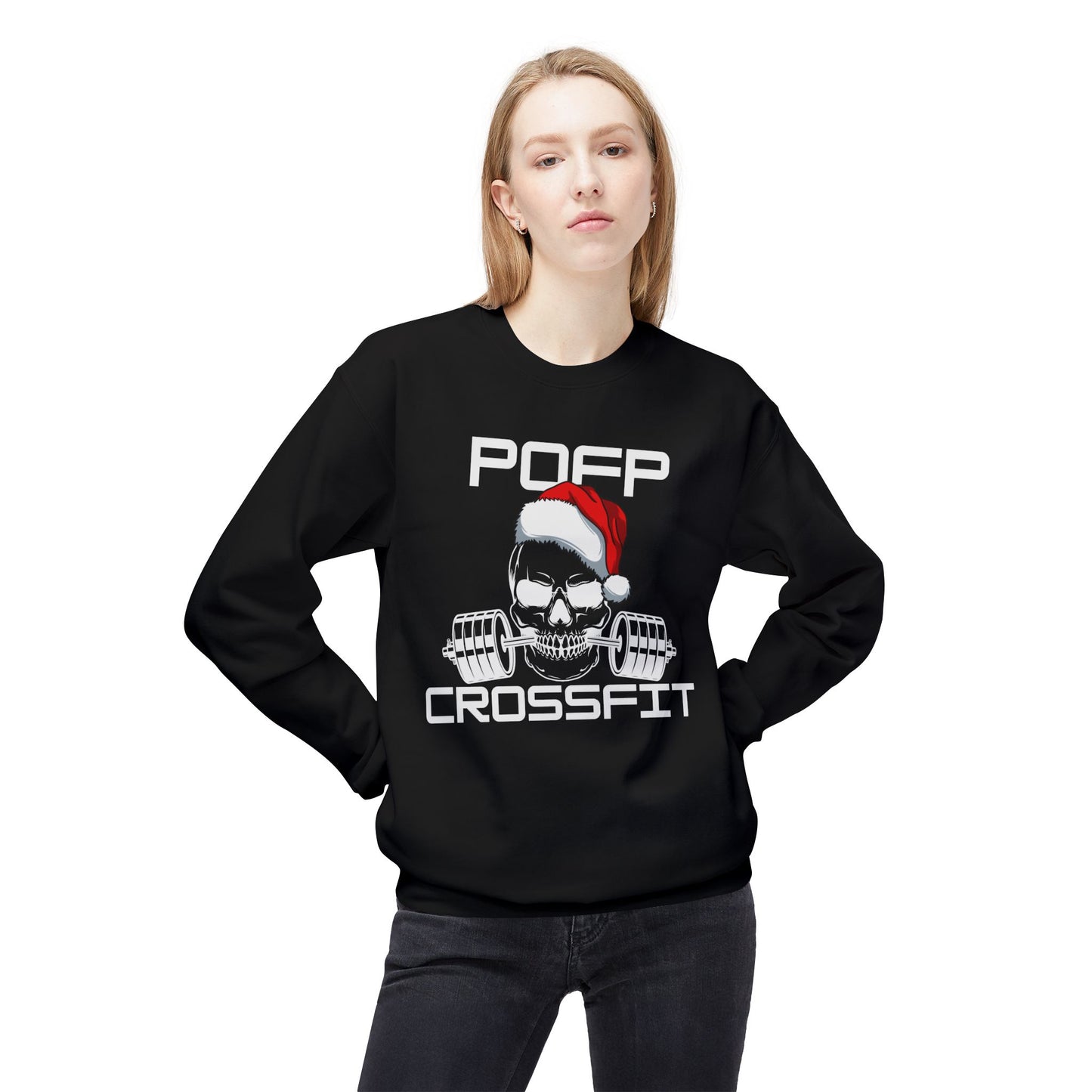 Santa Skull Unisex Midweight Softstyle Fleece Crewneck Sweatshirt