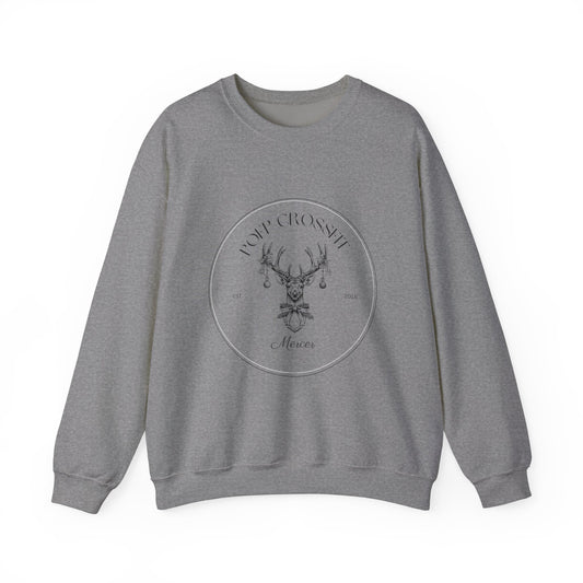 Festive Deer &  Vintage Snow FlakeUnisex Heavy Blend™ Crewneck Sweatshirt